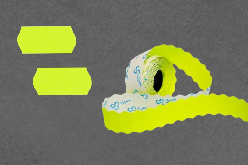 Новинка! Самоклеящаяся этикет-лента 26x16 волна Новинка! Самоклеящаяся этикет-лента 26x16 волна