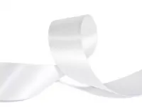 Сатиновая лента премиум PS911 с тканым краем для ТТ-печати белая 30мм/200м