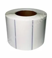 Купить термотрансферная этикетка 100x50 (2000), втулка 76 мм, прозрачный полипропилен, с черной меткой оптом