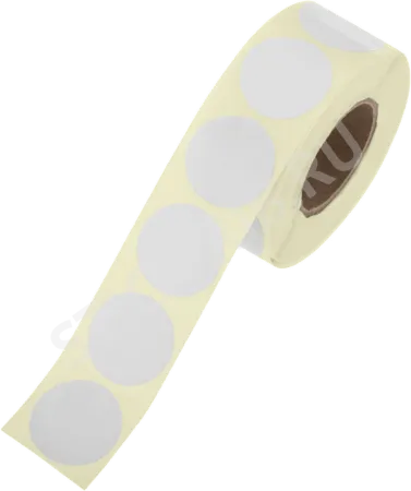 Термотрансферная этикетка круглая 50x50 (500), втулка 40 мм, ПЛГ