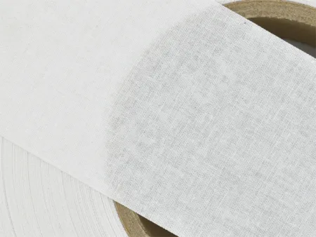 Полиэстеровая лента имитация хлопка C401W белая без покрытия 80мм/100м