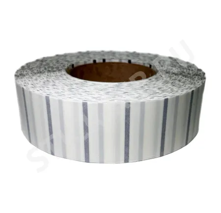 Термотрансферная этикетка 43x25 (5000), втулка 76 мм, прозрачный полипропилен, с черной меткой