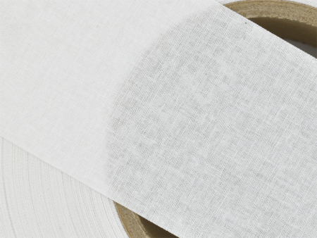 Полиэстеровая лента имитация хлопка C401W белая без покрытия 45мм/100м Полиэстеровая лента имитация хлопка C401W белая без покрытия 45мм/100м